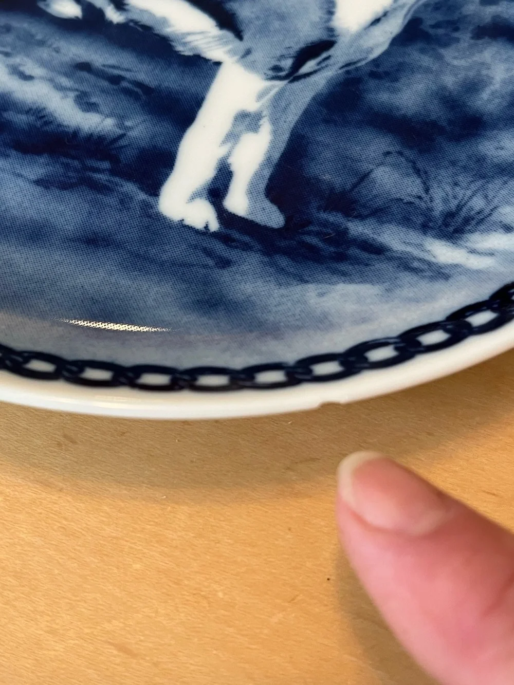 Vintage Delft Blue Beagle Plate Original Plate by Tove Svendsen Denmark